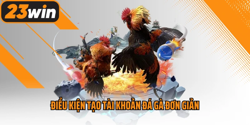 Điều kiện tạo tài khoản đá gà đơn giản